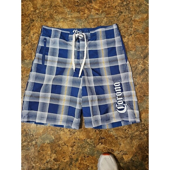Corona Extra‎ Board Shorts Men 36 XL Blue White Yellow Swim Trunks Activewear - Picture 4 of 10